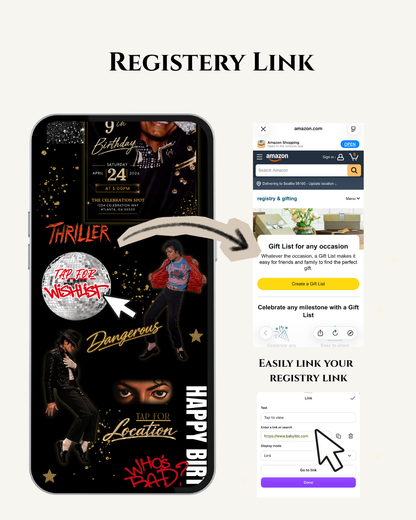 Michael Jackson Birthday Website Invitation