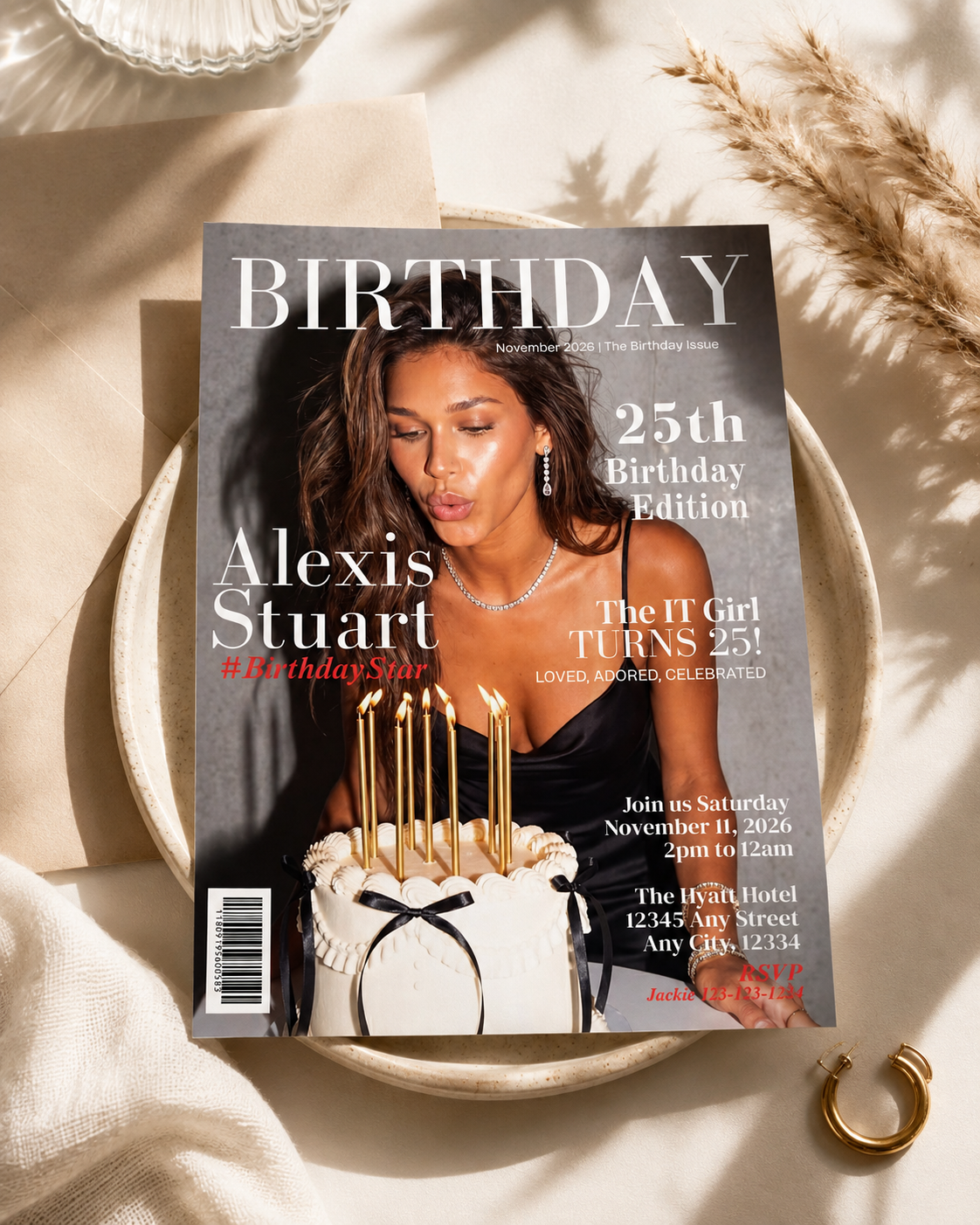 Magazine Birthday Photo Invitation Template