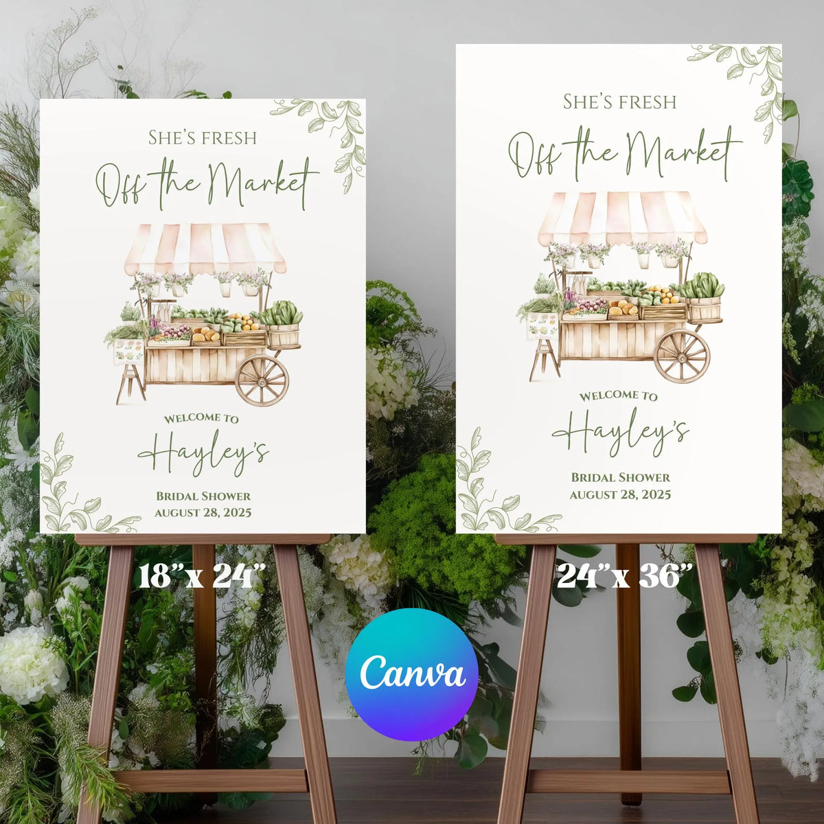 She's Fresh Off the Market Bridal Shower Welcome Sign