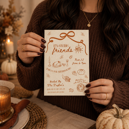 It's Giving Friends Friendsgiving Invitation