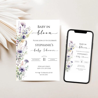 Baby in Bloom Baby Shower Invitation