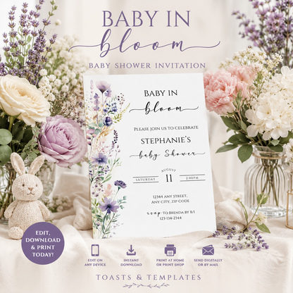 Baby in Bloom Baby Shower Invitation