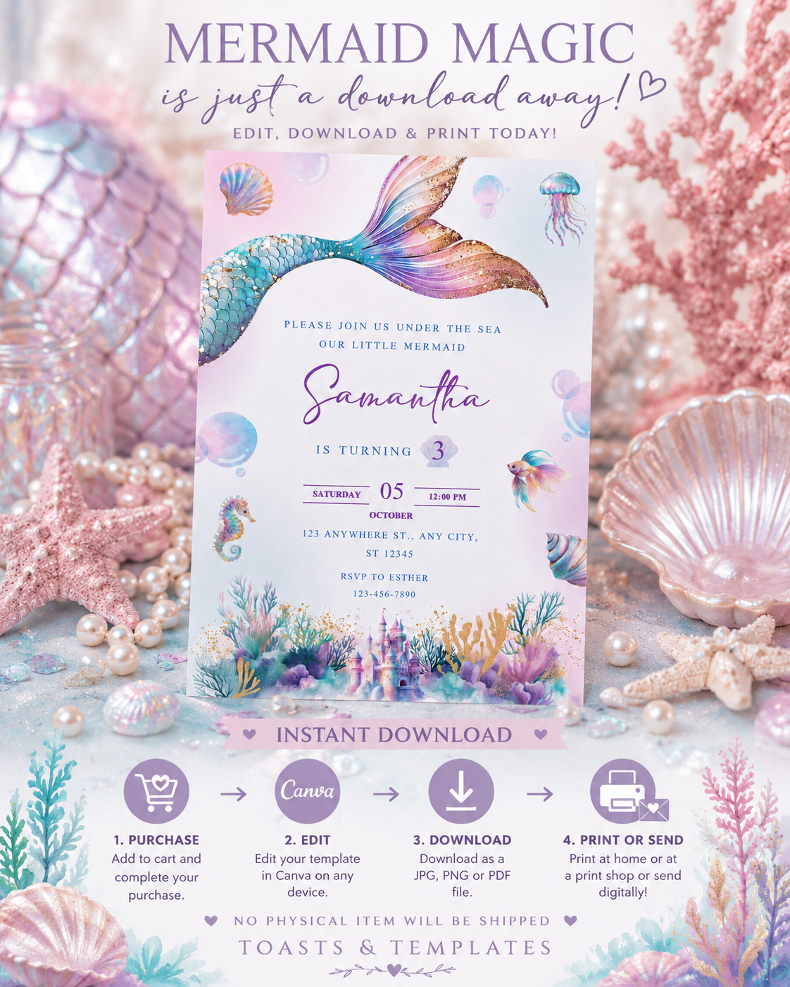 Mermaid Birthday Invitation