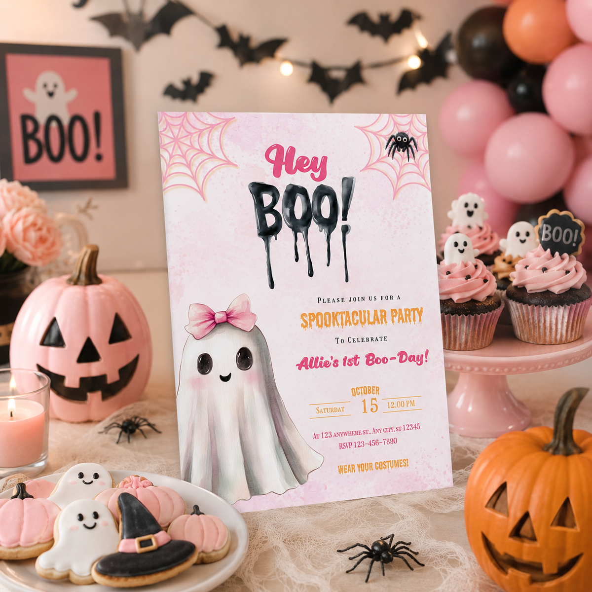 Halloween First Boo-Day Birthday Invitation