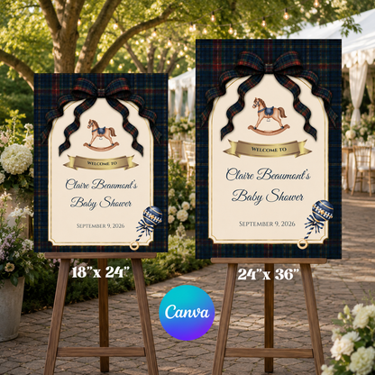 Ralph Lauren Inspired Baby Shower Welcome Sign