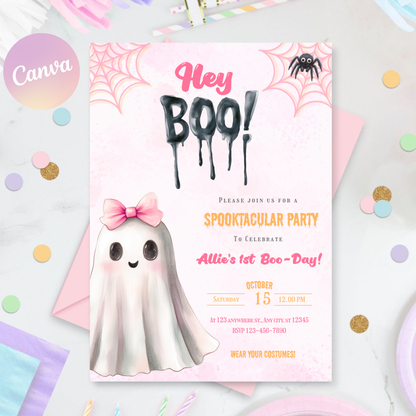 Halloween First Boo-Day Birthday Invitation