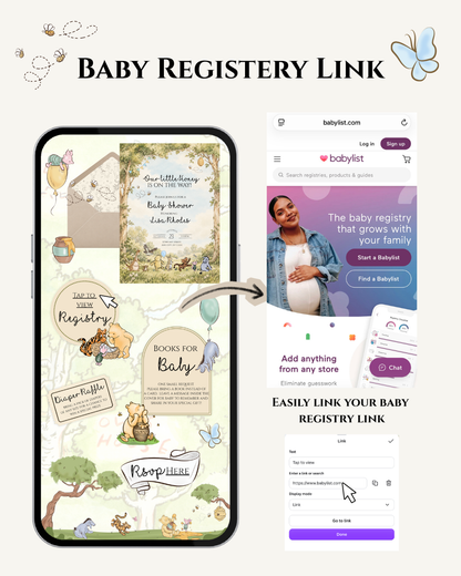 Classic Winnie the Pooh Baby Shower Invitation Website
