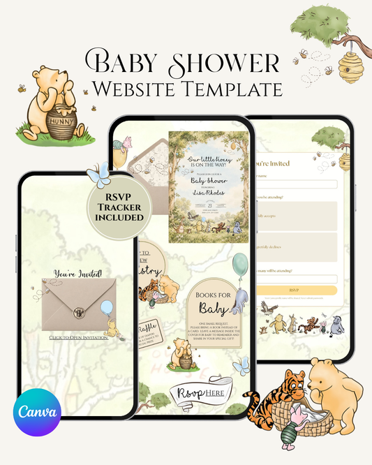 Classic Winnie the Pooh Baby Shower Invitation Website