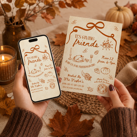 It's Giving Friends Friendsgiving Invitation