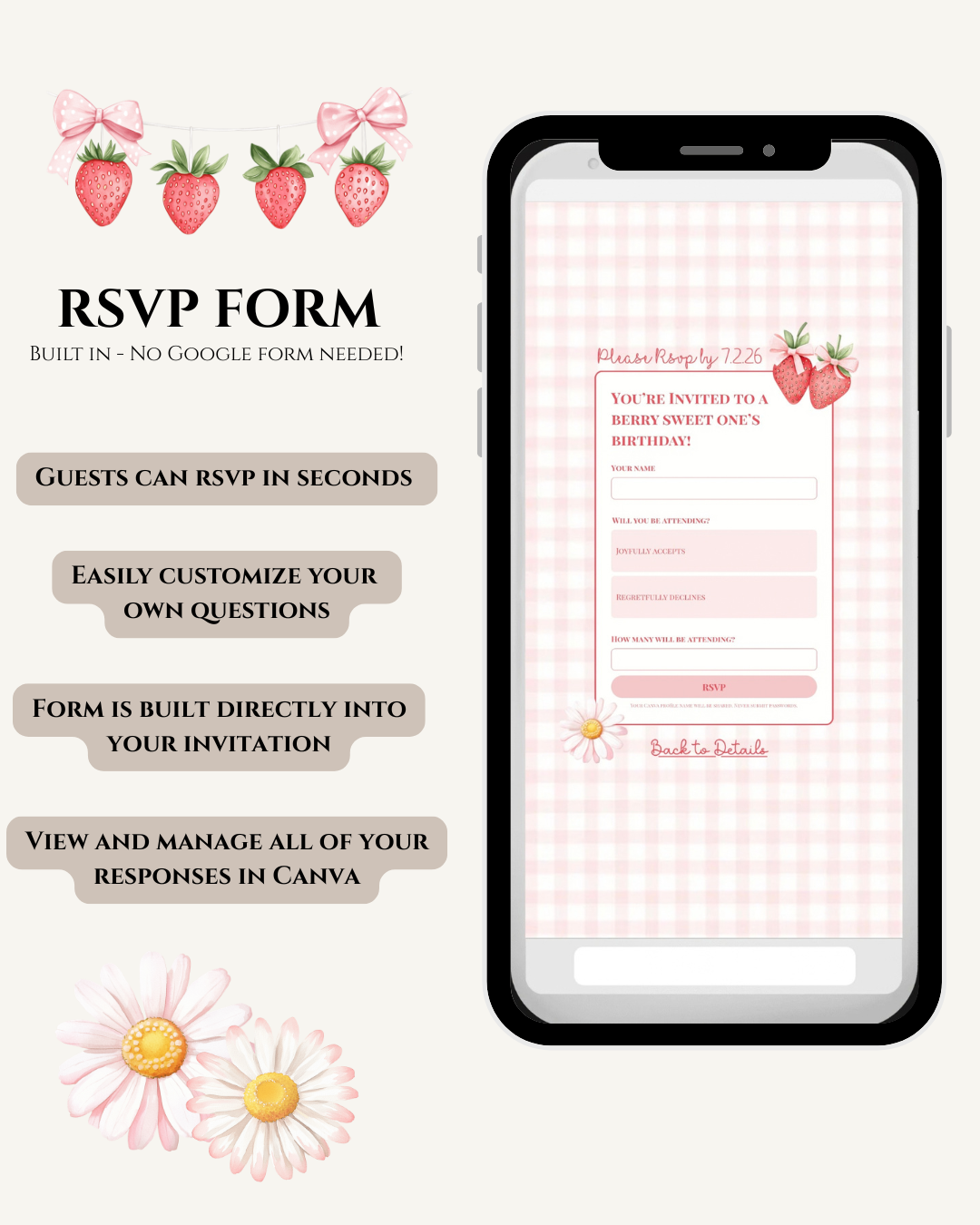 Berry First Birthday Invitation Website