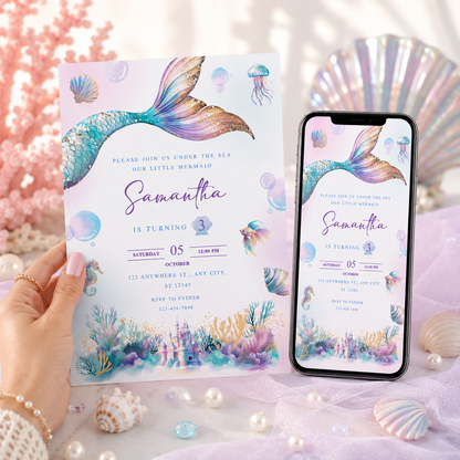 Mermaid Birthday Invitation