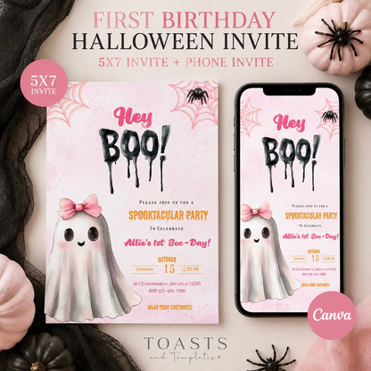 Halloween First Boo-Day Birthday Invitation