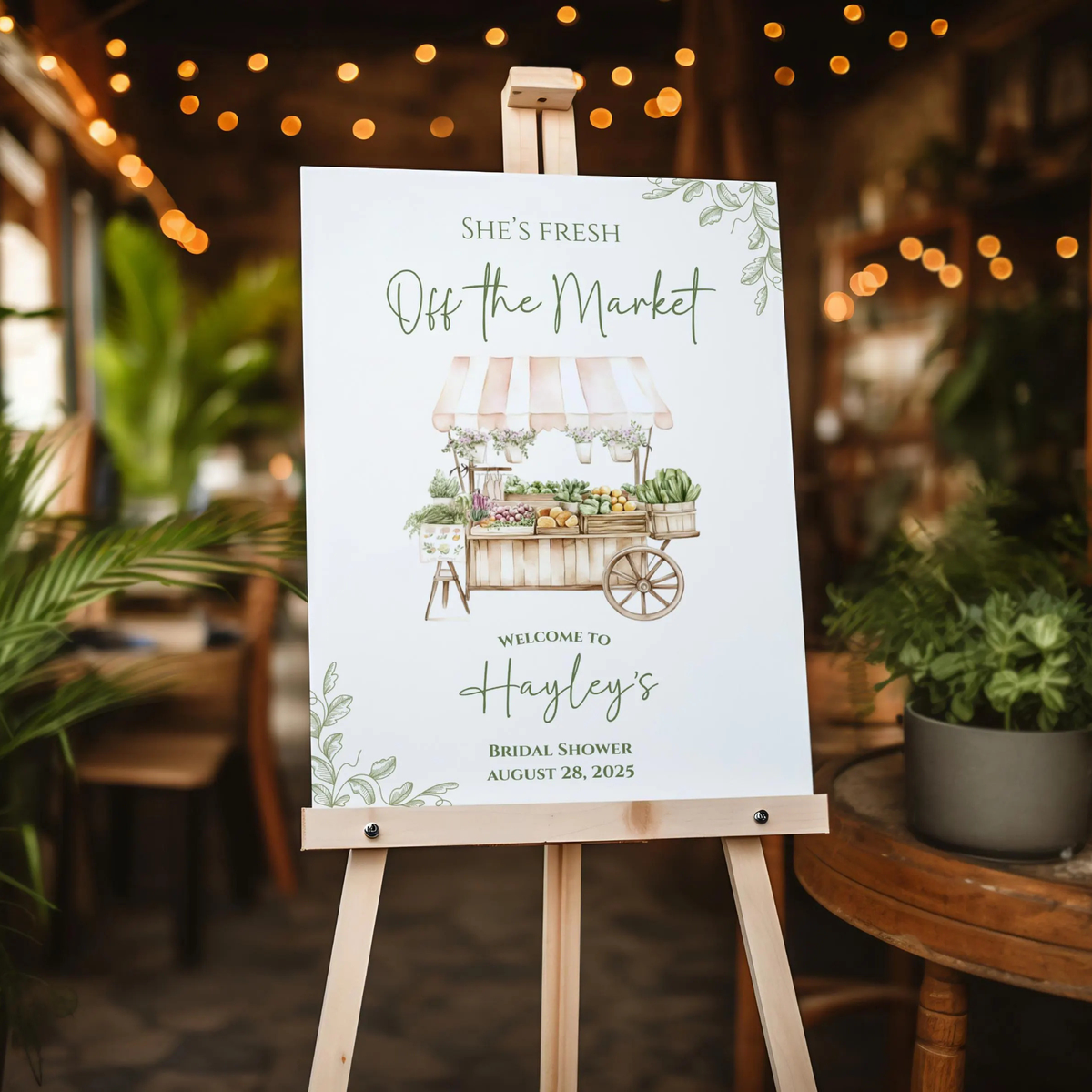 She's Fresh Off the Market Bridal Shower Welcome Sign