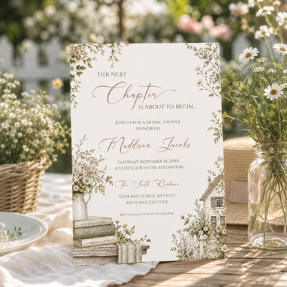 Her Next Chapter Bridal Shower Invitation