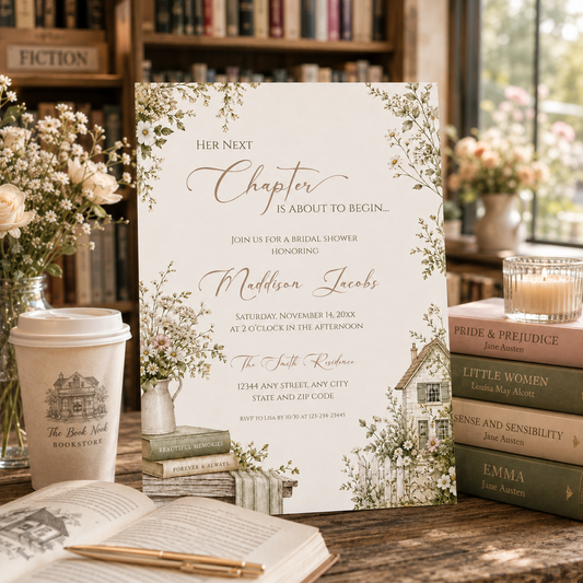 Her Next Chapter Bridal Shower Invitation