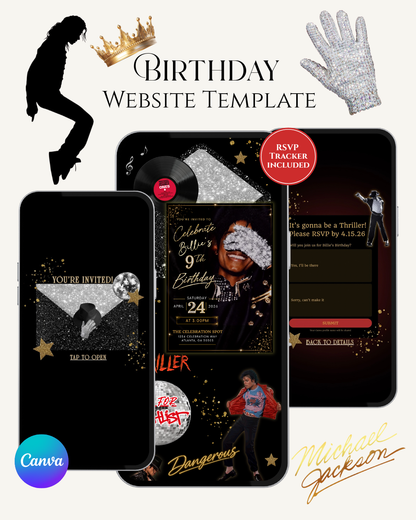 Michael Jackson Birthday Website Invitation