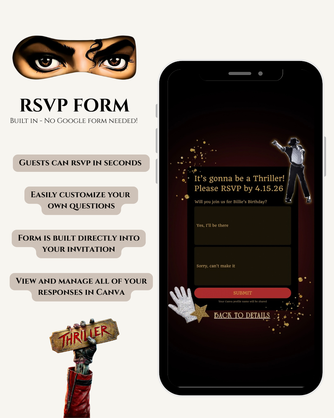 Michael Jackson Birthday Website Invitation