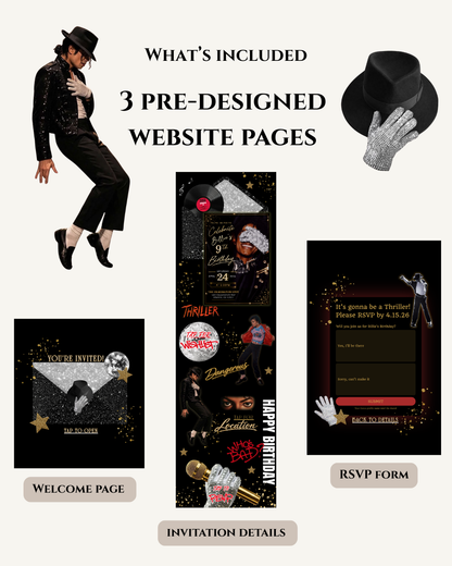 Michael Jackson Birthday Website Invitation